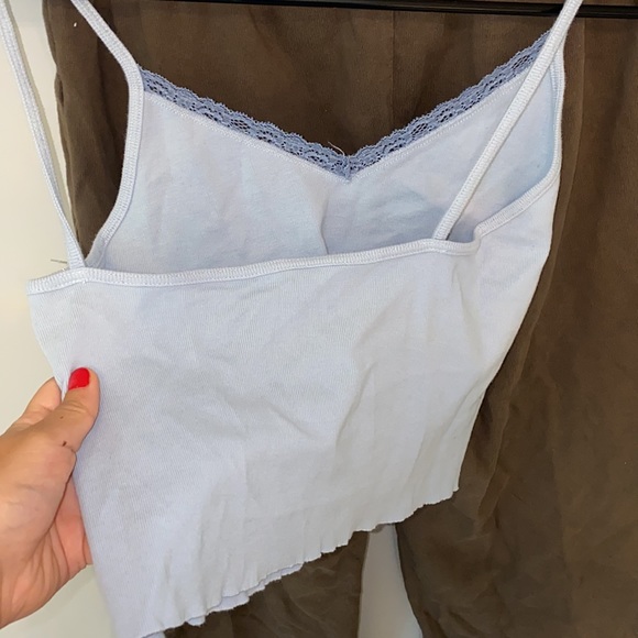Brandy Melville baby blue lace top - Picture 3 of 4